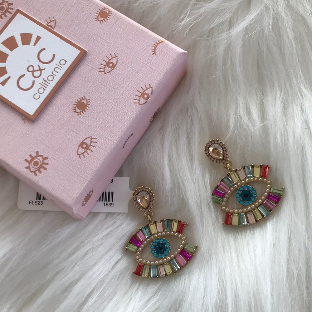 C&C Cali --Turkish eye- multi-color stone earring